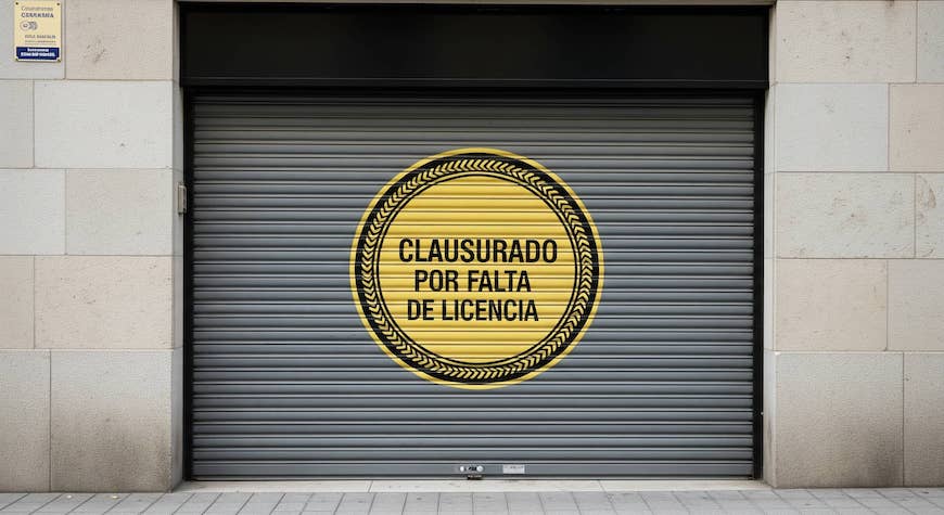 Negocio clausurado por falta de licencia de actividad